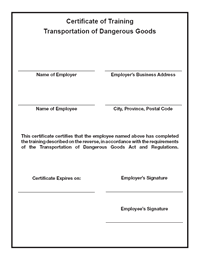 TDG-Certificate