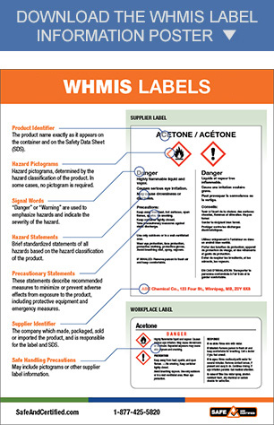 WHMIS 2015 Labels | New WHMIS Products Label | WHMIS supplier label