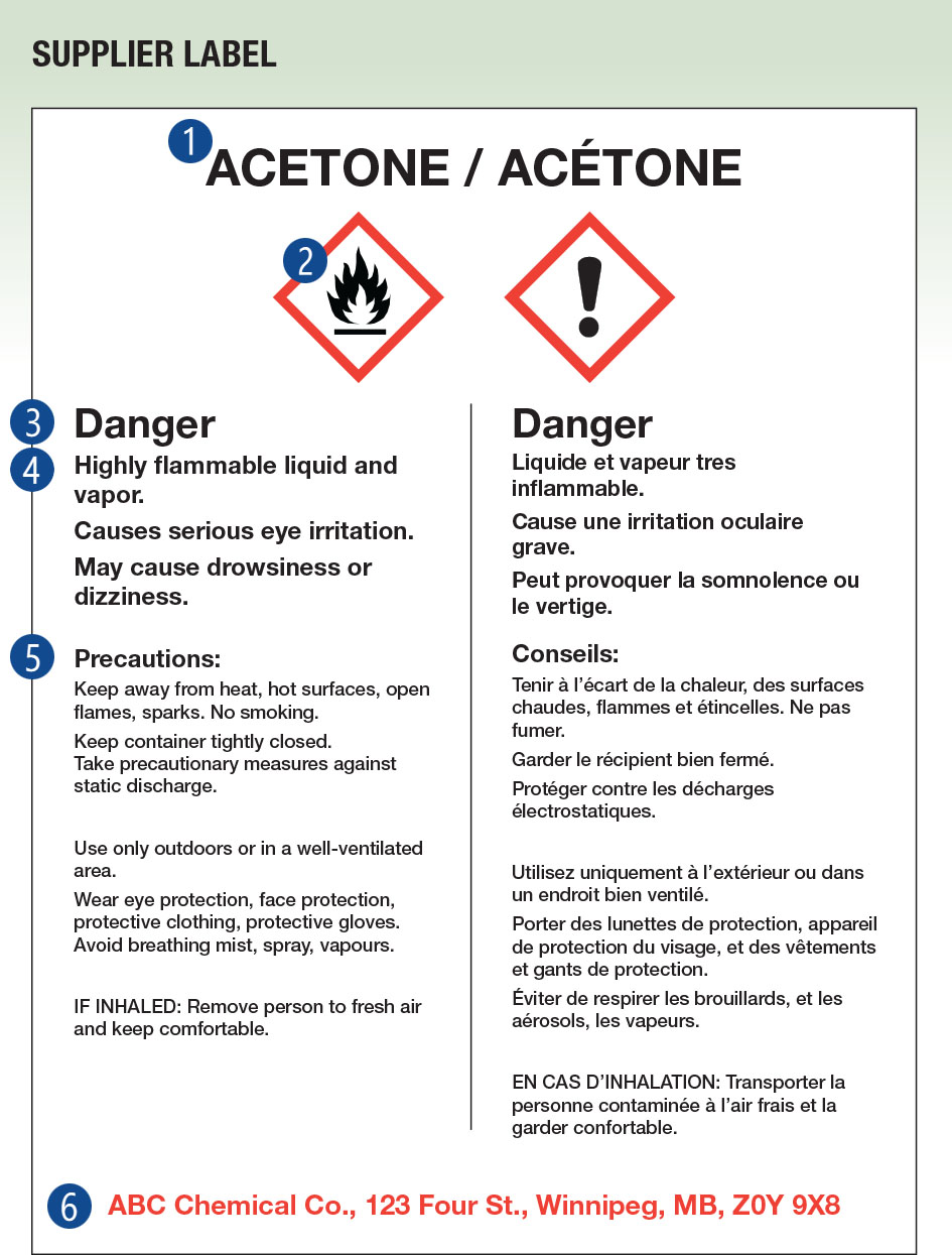 WHMIS 2015 Labels | New WHMIS Products Label | WHMIS supplier label